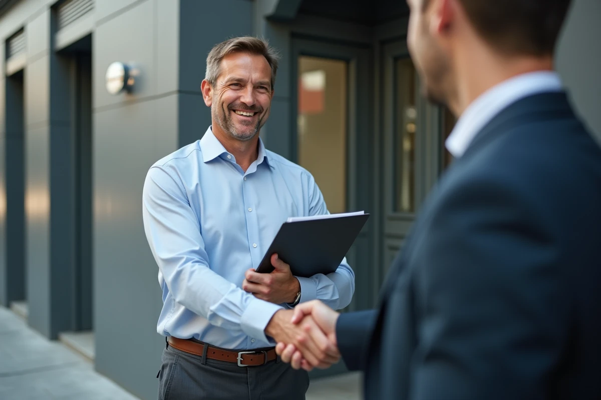 Homme en tenue business serrant la main à l